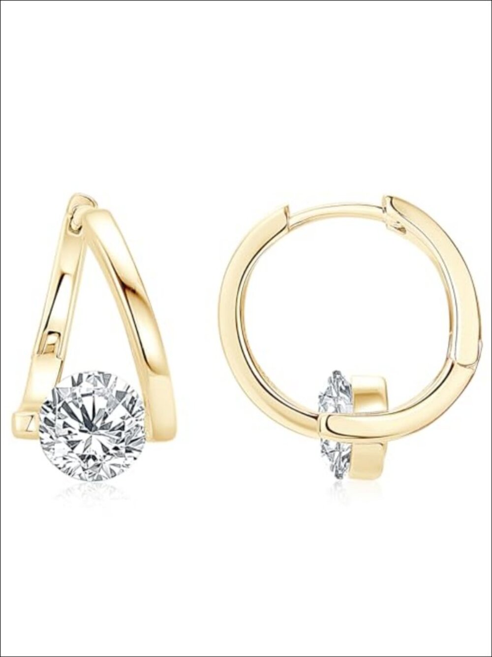 Moissanite Twist Hoop Earrings Sterling Silver Hinged Bezel 2CTTW